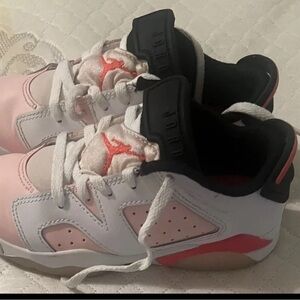 Jordan Kids Pink and White Sneakers